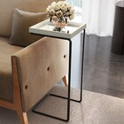 Mesa Apoio Lateral Espelhada Para Sofá Pé Preto Larflex Laca