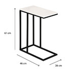 Mesa Apoio Lateral Metal Sofá Madeira Debora Preto Branco