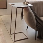 Mesa Apoio Lateral Para Sofá Atenas Pé Café Branco