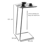 Mesa Apoio Lateral Para Sofá Atenas Pé Café Cinamomo