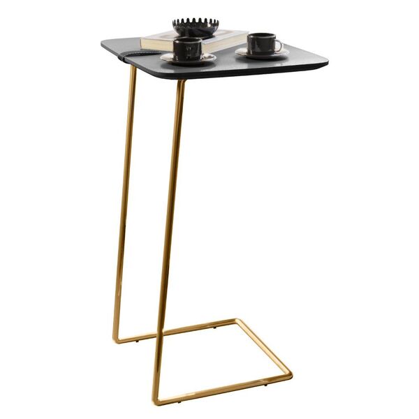 Mesa Apoio Lateral Para Sofá Atenas Pé Dourado Larflex Laca C