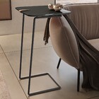 Mesa Apoio Lateral Para Sofá Atenas Pé Preto Preto