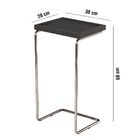 Mesa Apoio Lateral Para Sofá Pé Cromado Larflex Laca Concreto