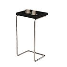 Mesa Apoio Lateral Para Sofá Pé Cromado Larflex Laca Preto