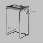 Mesa Apoio Lateral Para Sofá Pé Cromado Larflex Tabaco