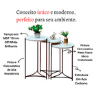 Mesa Apoio Lateral Redonda Sala Sofa Trio