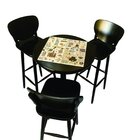 Mesa Área Gourmet Alta Redonda Preto City 3 Lugares