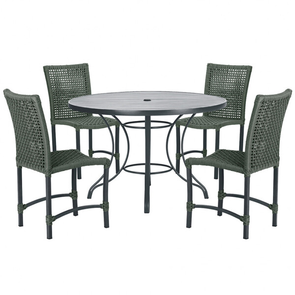 Mesa Ascoli 100 Cm Com 4 Cadeiras Cannes De Alumínio, Pintura