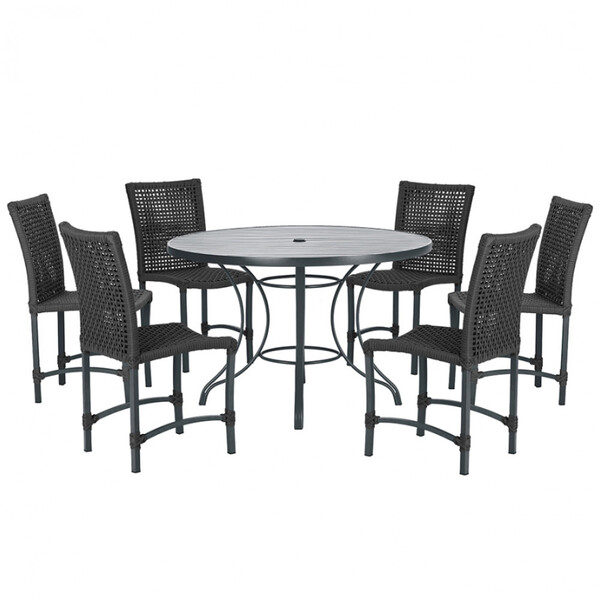 Mesa Ascoli 120 Cm Com 6 Cadeiras Cannes De Alumínio, Pintura