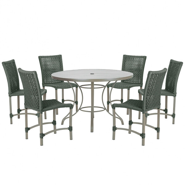 Mesa Ascoli 120 Cm Com 6 Cadeiras Cannes De Alumínio, Pintura