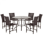 Mesa Ascoli 120 Cm Com 6 Cadeiras Cannes De Alumínio, Pintura