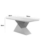Mesa Aster 180 Cm Tampo Em Mdf E Vidro Com Canto Reto