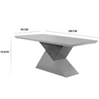 Mesa Aster 180 Tampo Em Mdf Canto Reto Com 6 Cadeiras Lunara