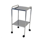 Mesa Auxiliar 40 X 40 X 80 Com Varanda E Rodizios Inox