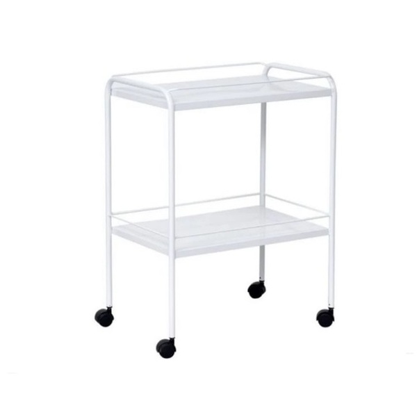 Mesa Auxiliar 40 X 60 X 80 Com Varanda E Rodizios Pintura Epo