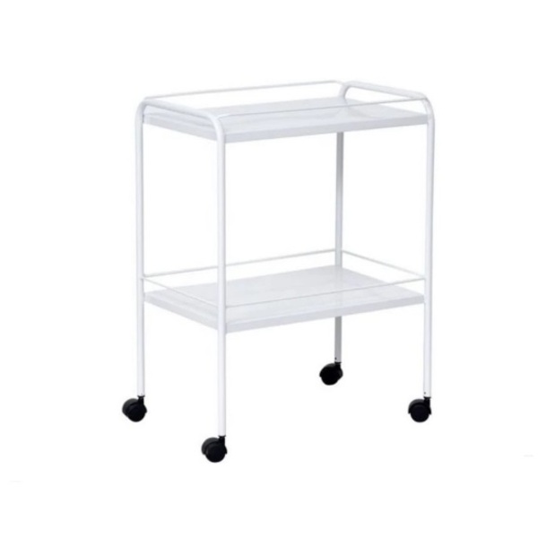 Mesa Auxiliar 40 X 60 X 80 Com Varanda E Rodizios Pintura Epo