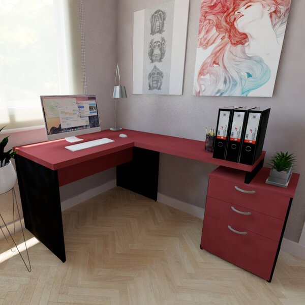 Mesa Auxiliar Com Gaveteiro 112cmx42cm Móveis 112cm Bramov Pr