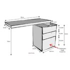 Mesa Auxiliar Com Gaveteiro Pedestal Pasta Suspensa E 2 Gavet