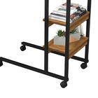 Mesa Auxiliar Com Rodinhas Preto Canela Rústico Fit Art Panta