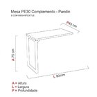 Mesa Auxiliar Complementar Industrial 90x45 Cm Pandin Móveis