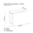 Mesa Auxiliar Complementar Industrial 90x45 Cm Pandin Móveis