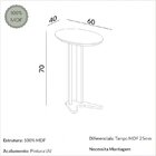 Mesa Auxiliar Lateral Orgânica Oval 100% Mdf 60cm Off White