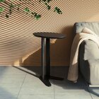 Mesa Auxiliar Lateral Orgânica Oval 100% Mdf 60cm Preto Fosco