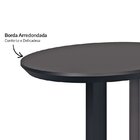 Mesa Auxiliar Lateral Orgânica Oval 100% Mdf 60cm Preto Fosco