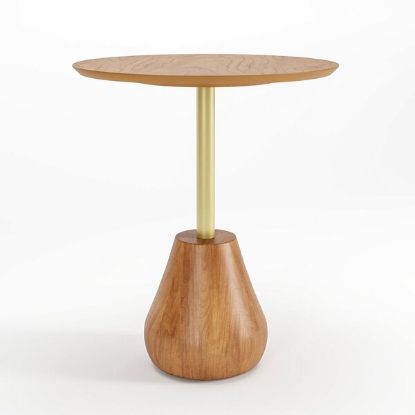 Mesa Auxiliar Tampo Em Mdf E Pés Em Madeira Maciça Duna Média