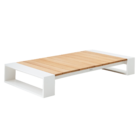 Mesa Baixa para Jardim Rafi Retangular 22,5x80x151,5cm Alumínio Branco Naterial