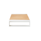 Mesa Baixa para Jardim Rafi Retangular 22,5x80x151,5cm Alumínio Branco Naterial