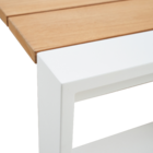 Mesa Baixa para Jardim Rafi Quadrada 22,5x80x80cm Alumínio Branco Naterial