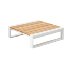 Mesa Baixa para Jardim Rafi Quadrada 22,5x80x80cm Alumínio Branco Naterial