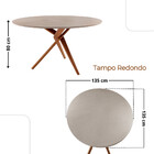 Mesa Ballare Tampo 135cm Redondo Texturizado Moderna Mobilia