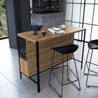 Mesa Bancada Gourmet Estilo Industrial 127cm Preto/mel