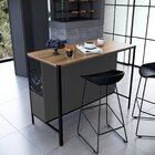 Mesa Bancada Gourmet Estilo Industrial 127cm Preto/mel/grafite