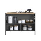 Mesa Bancada Gourmet Estilo Industrial 127cm Preto/mel/grafite