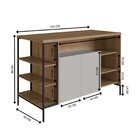 Mesa Bancada Gourmet Estilo Industrial 131cm Com Armario 2 Po
