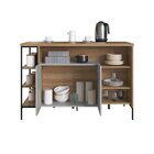 Mesa Bancada Gourmet Estilo Industrial 131cm Com Armario 2 Po