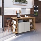 Mesa Bancada Gourmet Estilo Industrial 131cm Com Armario 2 Po