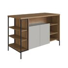 Mesa Bancada Gourmet Estilo Industrial 131cm Com Armario 2 Po