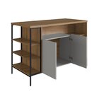 Mesa Bancada Gourmet Estilo Industrial 131cm Com Armario 2 Po