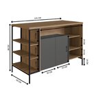 Mesa Bancada Gourmet Estilo Industrial 131cm Com Armario 2 Po