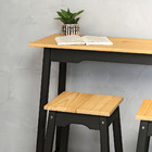 Mesa Bancada Moema Em Madeira Mel - Preto E Mel