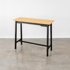 Mesa Bancada Moema Em Madeira Mel - Preto E Mel