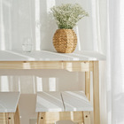 Mesa Bancada Moema Em Madeira - Natural E Branco