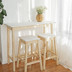 Mesa Bancada Moema Em Madeira - Natural E Branco