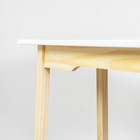 Mesa Bancada Moema Em Madeira - Natural E Branco