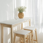 Mesa Bancada Moema Em Madeira - Natural E Branco