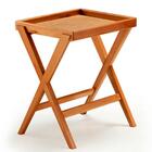 Mesa Bandeja Scarmat Ozki 50 Cm Madeira Eucalipto Cedro Palha